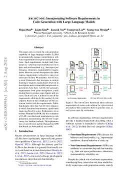 ArchCode: Incorporating Software Requirements in Code Generation with
  Large Language Models