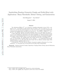 Sandwiching Random Geometric Graphs and Erdos-Renyi with Applications:
  Sharp Thresholds, Robust Testing, and Enumeration