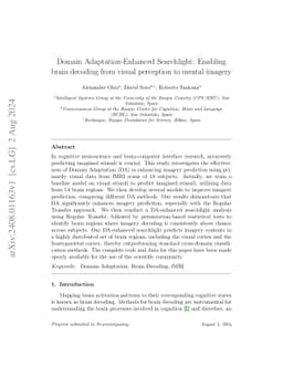 Domain Adaptation-Enhanced Searchlight: Enabling classification of brain states from visual perception to mental imagery