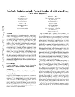 EmoBack: Backdoor Attacks Against Speaker Identification Using Emotional
  Prosody