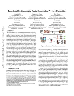Transferable Adversarial Facial Images for Privacy Protection
