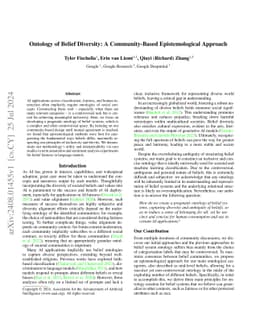 Ontology of Belief Diversity: A Community-Based Epistemological Approach