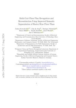 Multi-Unit Floor Plan Recognition and Reconstruction Using Improved
  Semantic Segmentation of Raster-Wise Floor Plans