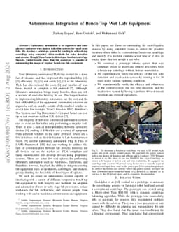 Autonomous Integration of Bench-Top Wet Lab Equipment