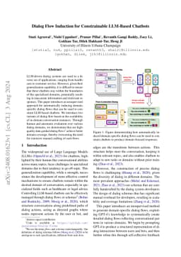 Dialog Flow Induction for Constrainable LLM-Based Chatbots