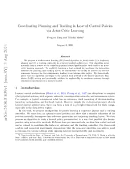 Coordinating Planning and Tracking in Layered Control Policies via
  Actor-Critic Learning