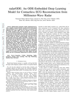 radarODE: An ODE-Embedded Deep Learning Model for Contactless ECG Reconstruction from Millimeter-Wave Radar