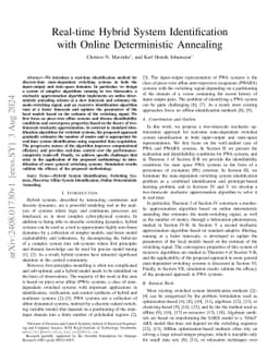 Real-time Hybrid System Identification with Online Deterministic
  Annealing