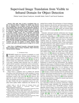 Supervised Image Translation from Visible to Infrared Domain for Object
  Detection
