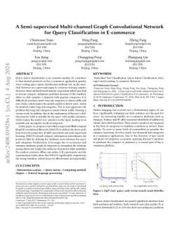 A Semi-supervised Multi-channel Graph Convolutional Network for Query
  Classification in E-commerce