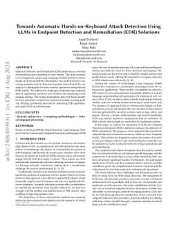 Towards Automatic Hands-on-Keyboard Attack Detection Using LLMs in EDR
  Solutions
