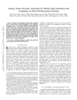 Latency-Aware Resource Allocation for Mobile Edge Generation and
  Computing via Deep Reinforcement Learning
