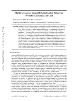 Hardware Aware Ensemble Selection for Balancing Predictive Accuracy and
  Cost
