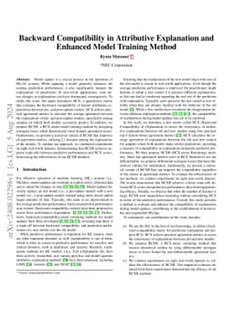 Backward Compatibility in Attributive Explanation and Enhanced Model
  Training Method