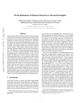 On the Robustness of Malware Detectors to Adversarial Samples