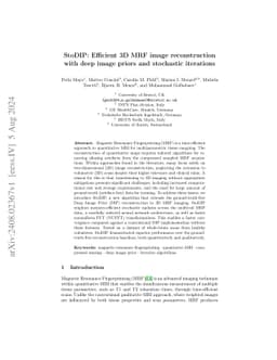 StoDIP: Efficient 3D MRF image reconstruction with deep image priors and
  stochastic iterations