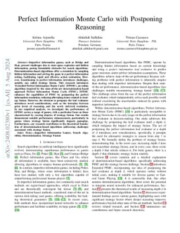Perfect Information Monte Carlo with Postponing Reasoning