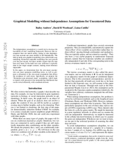 Graphical Modelling without Independence Assumptions for Uncentered Data