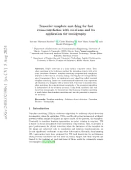 Tensorial template matching for fast cross-correlation with rotations
  and its application for tomography