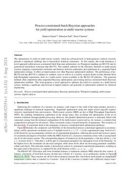 Process-constrained batch Bayesian approaches for yield optimization in
  multi-reactor systems