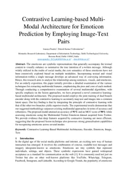 Contrastive Learning-based Multi Modal Architecture for Emoticon
  Prediction by Employing Image-Text Pairs