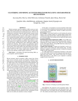 Clustering and Mining Accented Speech for Inclusive and Fair Speech
  Recognition