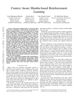 Context-aware Mamba-based Reinforcement Learning for social robot
  navigation