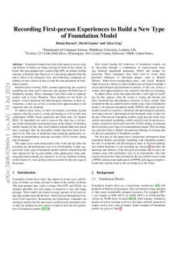 Recording First-person Experiences to Build a New Type of Foundation
  Model