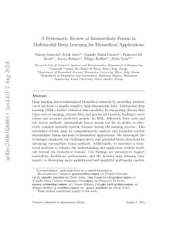 A Systematic Review of Intermediate Fusion in Multimodal Deep Learning
  for Biomedical Applications