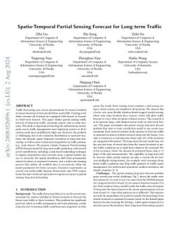 Spatio-Temporal Partial Sensing Forecast for Long-term Traffic