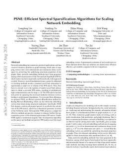 PSNE: Efficient Spectral Sparsification Algorithms for Scaling Network
  Embedding