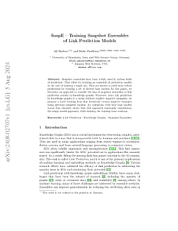 SnapE -- Training Snapshot Ensembles of Link Prediction Models