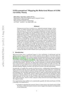 LLM economicus? Mapping the Behavioral Biases of LLMs via Utility Theory