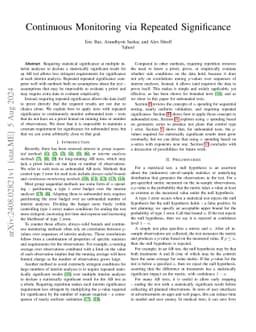 Continuous Monitoring via Repeated Significance