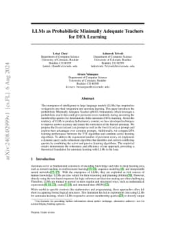 LLMs as Probabilistic Minimally Adequate Teachers for DFA Learning