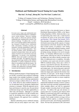 Multitask and Multimodal Neural Tuning for Large Models
