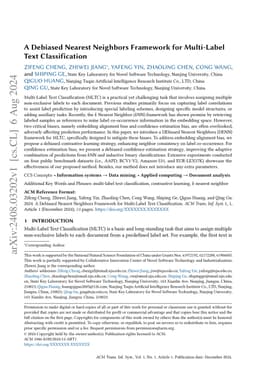 A Debiased Nearest Neighbors Framework for Multi-Label Text
  Classification