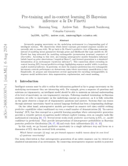 Pre-training and in-context learning IS Bayesian inference a la De
  Finetti