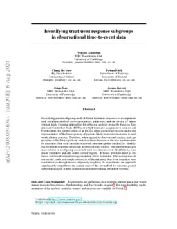 Identifying treatment response subgroups in observational time-to-event data