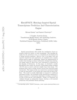 HistoSPACE: Histology-Inspired Spatial Transcriptome Prediction And
  Characterization Engine