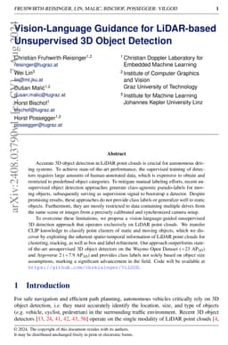 Vision-Language Guidance for LiDAR-based Unsupervised 3D Object
  Detection