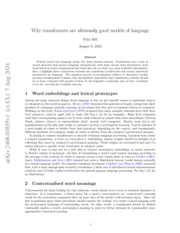 Why transformers are obviously good models of language