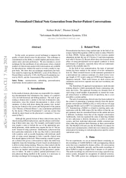 Personalized Clinical Note Generation from Doctor-Patient Conversations