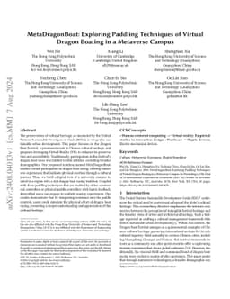 MetaDragonBoat: Exploring Paddling Techniques of Virtual Dragon Boating
  in a Metaverse Campus