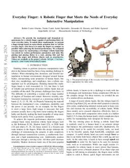 Everyday Finger: A Robotic Finger that Meets the Needs of Everyday
  Interactive Manipulation
