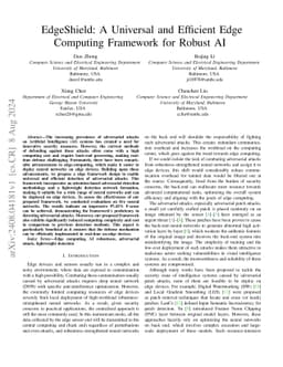 EdgeShield: A Universal and Efficient Edge Computing Framework for
  Robust AI