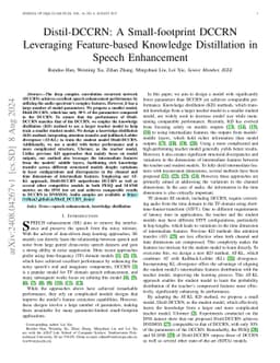 Distil-DCCRN: A Small-footprint DCCRN Leveraging Feature-based Knowledge
  Distillation in Speech Enhancement