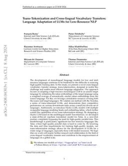 Trans-Tokenization and Cross-lingual Vocabulary Transfers: Language
  Adaptation of LLMs for Low-Resource NLP