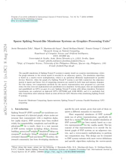 Sparse Spiking Neural-like Membrane Systems on Graphics Processing Units
