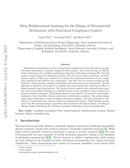 Deep Reinforcement Learning for the Design of Metamaterial Mechanisms
  with Functional Compliance Control